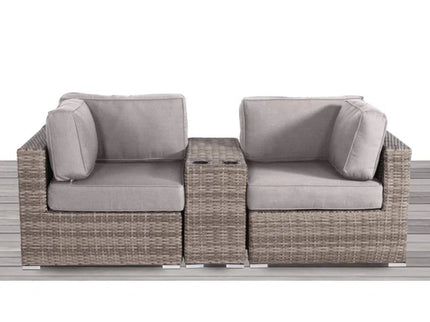Handcrafted Outdoor Loveseat With Wicker Seating