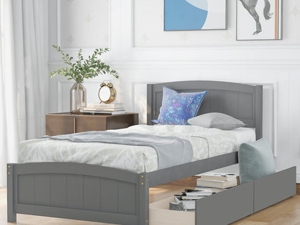 Platform Bed & Headboard, Footboard And Wood Slat Support