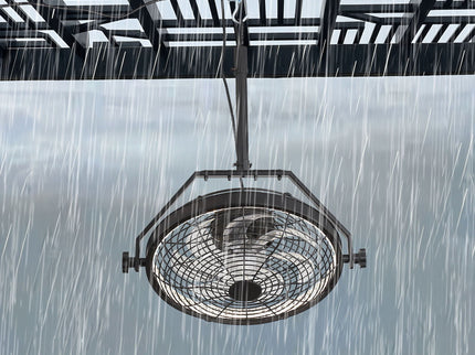 21" Outdoor Ceiling Fan With Dimmable LED Light, 7 Blades, Reversible DC Motor For Gazebos - Matte Black