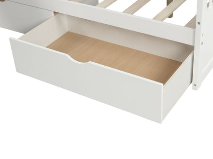 Bunk Bed With Storage Staircase, Slide, Desk, Drawers, And Shelves