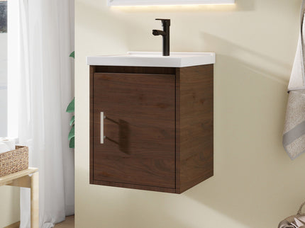 Floating Bathroom Vanity Combo, Wall Mounted Cabinet With Sink & Soft Close Doors For Small Bathrooms
