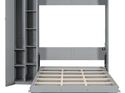Murphy Wall Bed With Shelves, Wardrobe And LED Lights