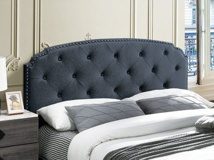 Button Tufted Bed With Nailhead Trim