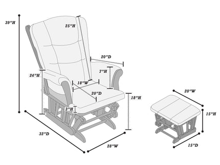 Upholstered Glider Chair With Ottoman
