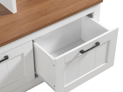Hall Tree With Bench And Shoe Storage, 3 Large Drawers, Open Storage Shelves & Hooks