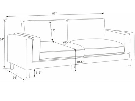 Upholstered Square Arm Sofa - Dark Green