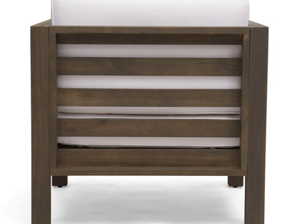 Outdoor Acacia Wood Patio Chair With Fabric Cushion