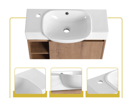 Sleek Design Freestanding Bathroom Vanity With Sink, Soft Close Door