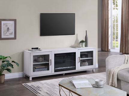 Summit - TV Stand Console With Fireplace - White Walnut Finish