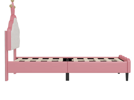 Lovely Crown Fantasy Princess Bed With Tufted Headboard