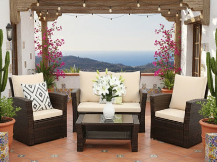 Modern Patio Set With Table And Cushions