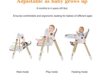 Convertible Baby High Chair To Rocker With 5 Point Harness
