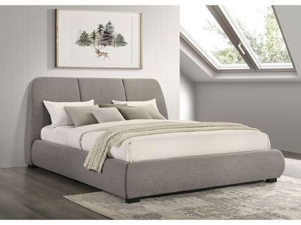 Modern Upholstered Platform Bed With Tufted Headboard
