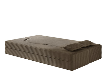 Modern Floor Sofa With 2 Pillows, Convertible Twin Size Folding Mattress For Living Room