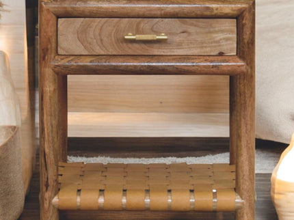 Regency - Woven Nightstand With Drawer - Light Brown