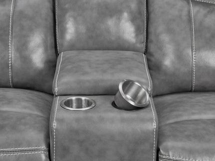 Carmen - Cool Motion Loveseat With Storage, With Reclining Function And Built In Storage - Gray