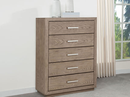 Gibbons Barley - 5 Drawer Bedroom Chest - Brown