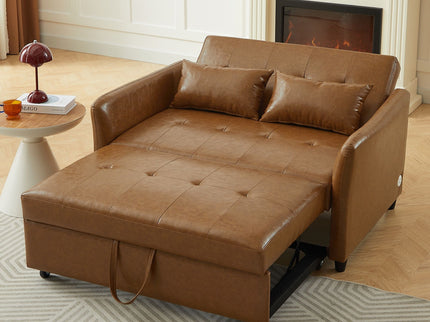 Convertible Sleeper Sofa Bed With 3 USB Ports