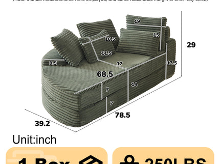 Semi Circular 2 In 1 Sofa Bed With Neck Pillow And Throw Pillows