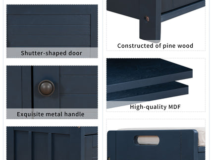 Storage Bench With 3 Shutter-Shaped Doors, Shoe Bench With Removable Cushion And Hidden Storage Space