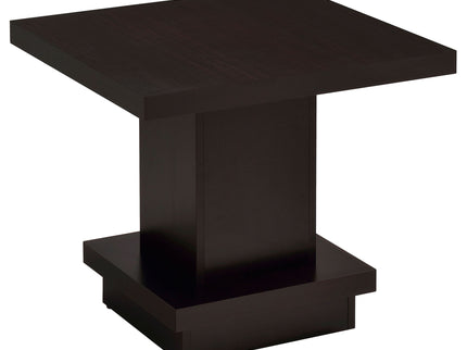 Mbala - Square Pedestal End Table - Cappuccino
