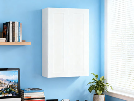 Shaker Wall Cabinet With Soft Close Hinges, Adjustable Shelves, Double Door