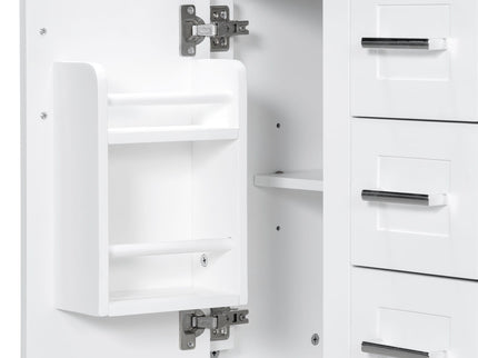 Modern Bathroom Vanity With Sink, Flip Drawer & 3 Drawers, Soft Close Hinges, Adjustable Shelf