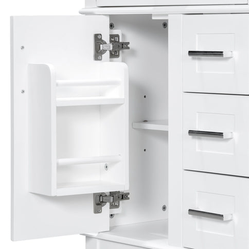 Modern Bathroom Vanity With Sink, Flip Drawer & 3 Drawers, Soft Close Hinges, Adjustable Shelf
