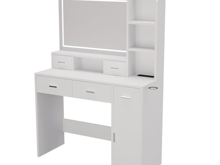 40.95" Newly Designed Smart Mirror Dressing Table With Drawers And Storage Cabinet, Dressing Table With Dressing Pad For Bedroom, Dressing Room