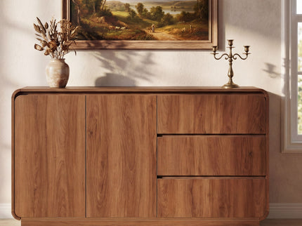 Sideboard, Wide Storage With 2 Doors And 3 Drawers