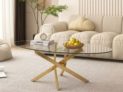 Oval Coffee Table For Living Room - Gold