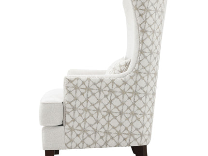 Lindstrom - Wingback Accent With Contoured Back - Ivory White