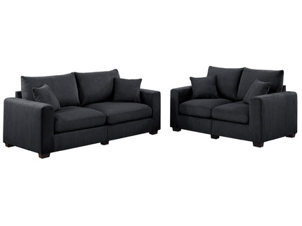 2 Piece Contemporary Style Sofa Set With Matching Pillows