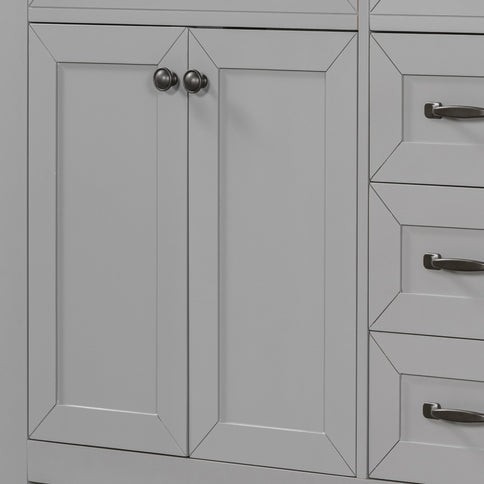 Modern Bathroom Vanity Base Only, 2 Doors And 3 Drawers