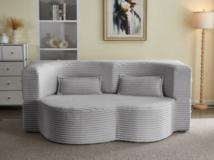 Floor Convertible Sleeper Sofa Bed With 2 Pillows