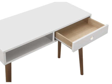 1 Drawer Writing Desk, Compact Size For Home Office - White