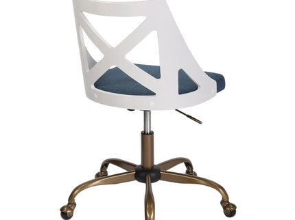 Charlotte - Farmhouse Task Chair - Antique Copper / White / Blue