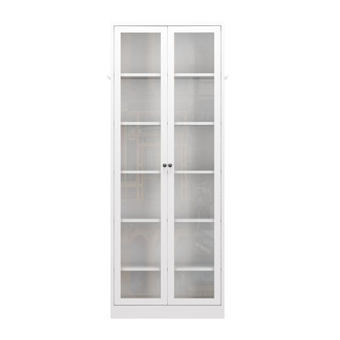 Industrial Metal Kitchen Pantry Cabinet With Adjustable Shelves - White