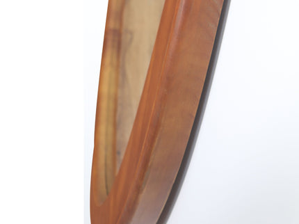 Asymmetrical Wall Mirror Wooden Framed Mirror Large Sized Dressing Mirror, For Living Room, Bedroom, Bathroom, Hallway Or Entry Way - Natural Wood
