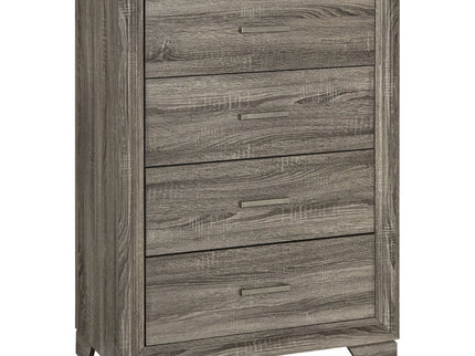 Funston - 4 Drawer Chest Of Drawers With Bar Handles - Brown Oak