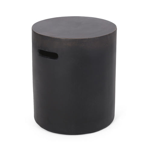 Outdoor End Table With Cutout Handle - Copper