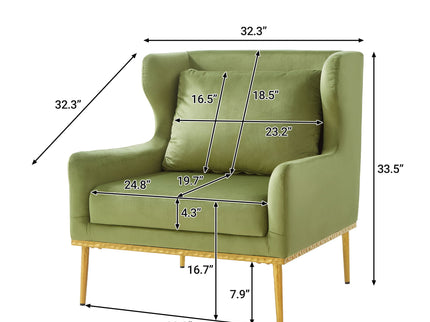 Elegant Curved Armrest Accent Armchair