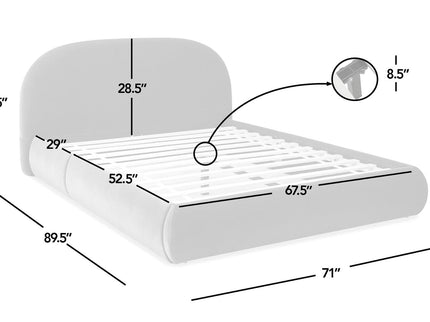 Archie Puffy Grounded - Upholstered Platform Bed