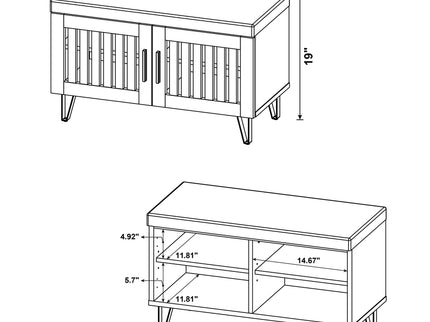 Clackamas - 2 Door Storage Bench With Padded Seat