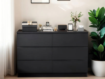 6 Drawer Dresser With Spacious Countertop And Concealed Handles