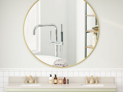 Wall Circular Mirror Metal Framed Mirror Round Vanity Mirror Dressing Mirror, For Bathroom, Living Room, Bedroom Wall Decor