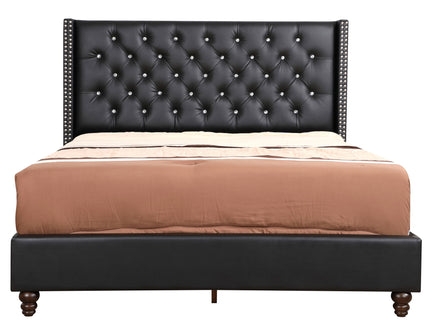 Upholstered Nailhead Trim Chic Bed