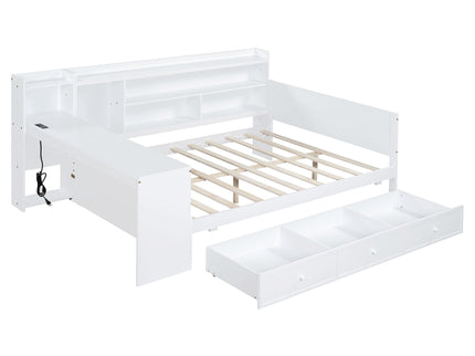 Daybed With 3 Drawers USB Ports And Desk