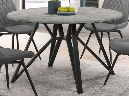 Royceton - Top Dining Table Industrial Round Dining Table - Gray / Black