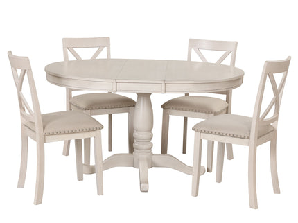 Modern Dining Table Set For 4, Round Table And 4 Kitchen Room Chairs, 5 Piece Kitchen Table Set For Dining Room, Dinette, Breakfast Nook